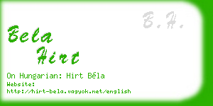 bela hirt business card